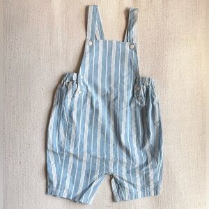 Petit Bateau Blue & White Striped Overalls Romper 3Y / 95cm Cotton Summer